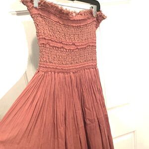 Free People FP One Strapless Maxi Dress  Pink Floral Crochet